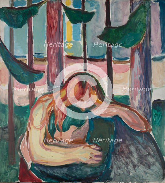 The Vampire in the Forest. Artist: Munch, Edvard (1863-1944)