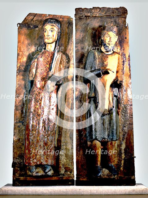 Frames of a polyptych with the Virgin of the Annunciation and a King of the Epiphany, from Sant M…