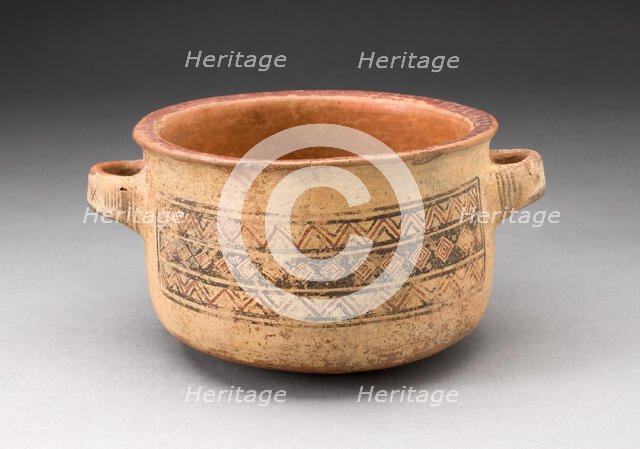 Minature Handled Bowl with Textile-like Design, A.D. 1450/1532. Creator: Unknown.