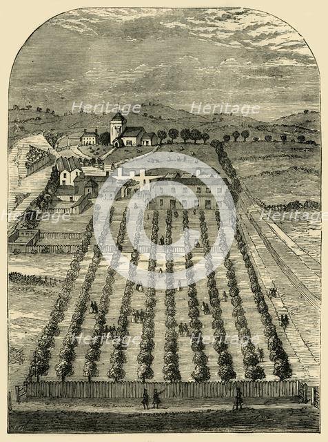 'St Pancras' Wells and Church in 1700.', (c1876). Creator: Unknown.