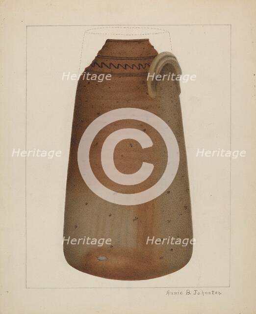 Stoneware Churn, c. 1937. Creator: Annie B Johnston.