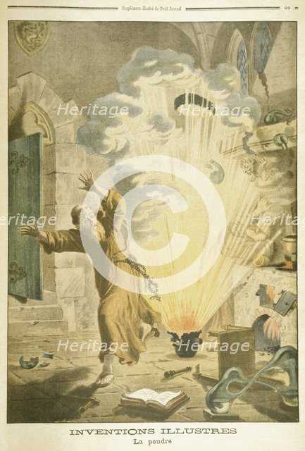 Berthold Schwart, 14th century German Franciscan monk and alchemist, 1901. Artist: Unknown