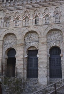 Detail of main façade, Cristo de la Luz Shrine, Toledo, Castile-La Mancha, Spain, 2022.  Creator: LTL.