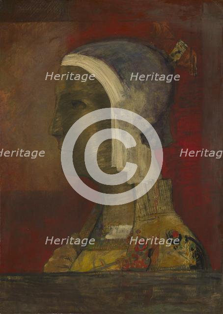 Symbolic Head, c. 1890. Creator: Odilon Redon (French, 1840-1916).