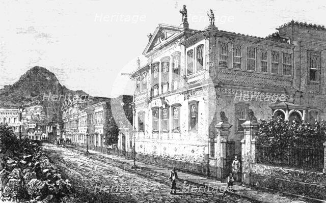 'House in the Suburbs of Rio De Janeiro; Rio De Janeiro and the Organ Mountains', 1875. Creator: Thomas Woodbine Hinchliff.