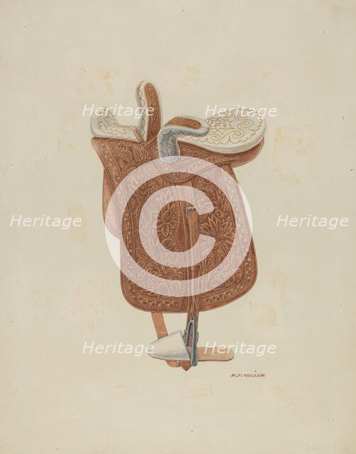 Child's Side Saddle, c. 1940. Creator: Randolph F Miller.