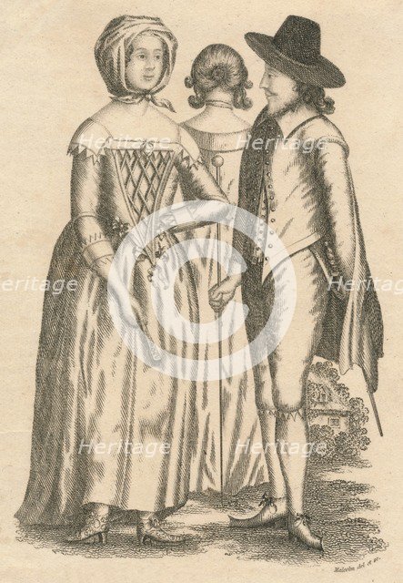 'Dress Reign of Charles I, and Interregnum', 1810. Artist: Unknown.