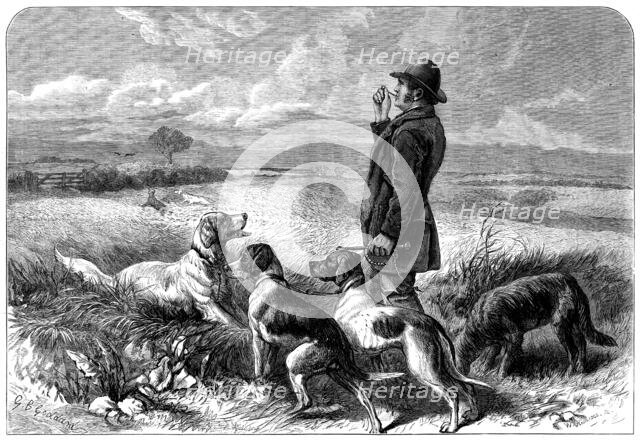 Breaking in pointers and setters, 1873. Creator: William Hollidge.