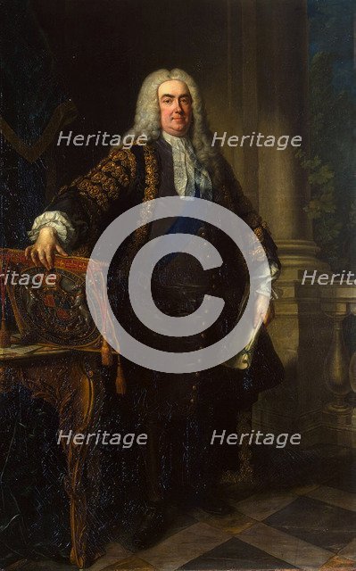 Portrait of Sir Robert Walpole, 1st Earl of Orford', (1676-1745), 1740.  Creator: Van Loo, Jean Baptiste (1684-1745).