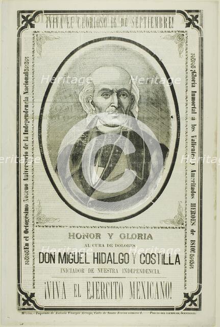 Long Live the Glorious 16th of September! Honor and Glory to the Priest from Dolores Don..., 1899. Creator: José Guadalupe Posada.