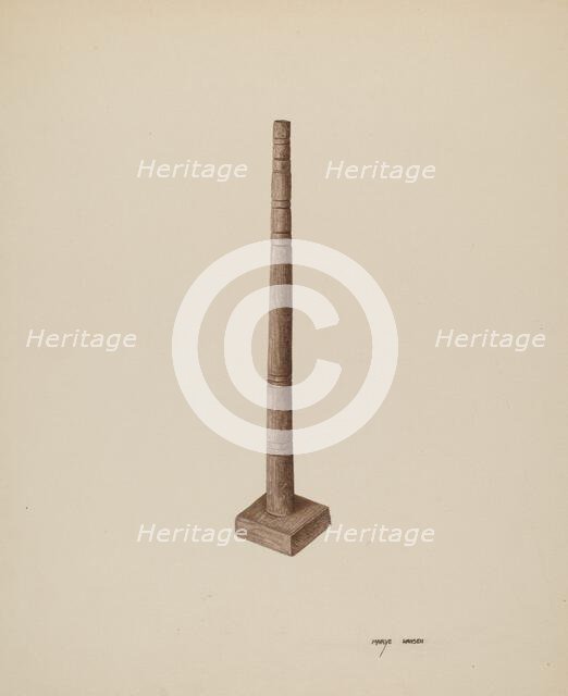 Candlestick, c. 1940. Creator: Mary Hansen.