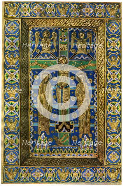 Plaque binding (plaque de reliure), champlevé enamel on copper, 13th century, (1931). Artist: Unknown