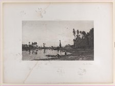 By the River, 1865. Creator: Charles Francois Daubigny.