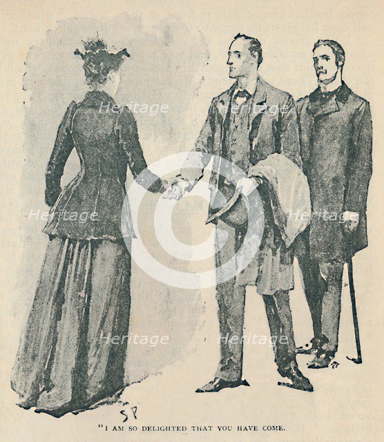 'I Am So Delighted That You Have Come', 1892. Artist: Sidney E Paget.