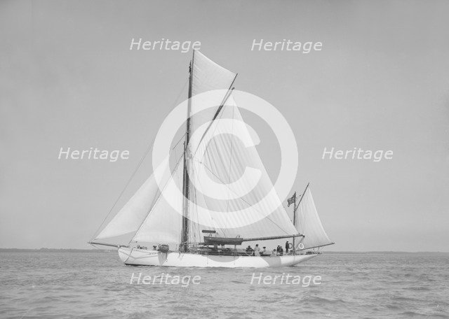 The yawl 'Suzanne' under sail, 1911. Creator: Kirk & Sons of Cowes.