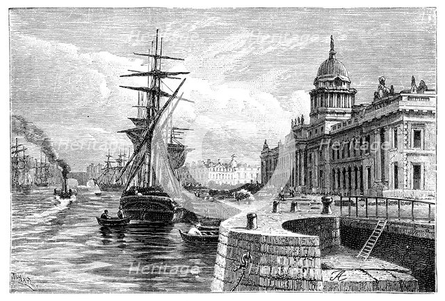 The Custom House, Dublin, Ireland, 1900.Artist: T Hart