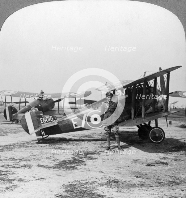 Sopwith Camel aircraft ready for a patrol over the German lines, World War I, c1917-c1918. Artist: Realistic Travels Publishers