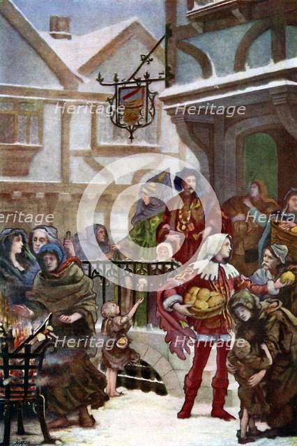 'Sir Richard Whittington distributing charity', (c1900). Artist: Unknown