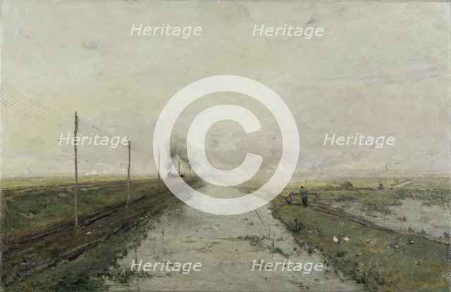 Landscape with a train. Artist: Gabriël, Paul Joseph Constantin (1828-1903)