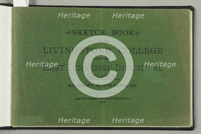 Sketch book of Livingstone College and East Tennessee Industrial School, Cover page, 1903. Creator: Unknown.