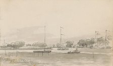 River landscape with sailing ships, c.1803-c.1818. Creator: Arnoldus Johannes Eymer.