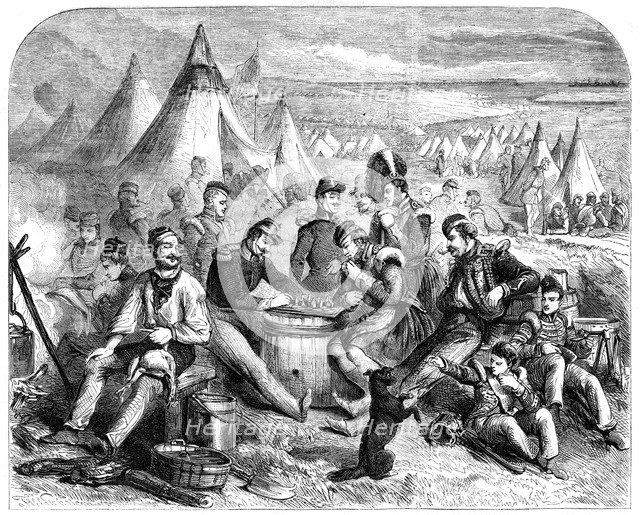 The amusement of the soldiers before Sevastopol, 1855. Artist: Unknown