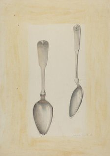 Bishop Hill: Large Silver Spoon, c. 1939. Creator: Archie Thompson.