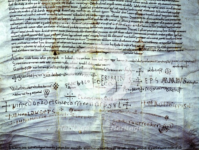 Dotalia of the Cathedral Church of San Pedro of Vic, a document written on parchment by Ermemir Q…