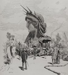 Head of the colossal statue "Liberty Illuminating the World", Paris Exposition, 1878.  Creator: Tomás Carlos Capuz.