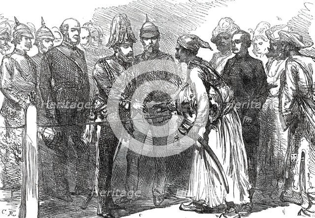 The Prince's Levee at Bombay: Receiving the Maharana of Oudeypore, 1876. Creator: Unknown.