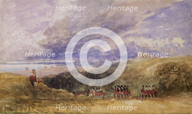 Peace and War, Lympne Church and Castle, 1847-49. Creator: David Cox the Elder.