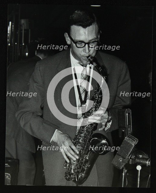 Derek Humble playing alto saxophone at the Civic Restaurant, College Green, Bristol, 1955. Artist: Denis Williams