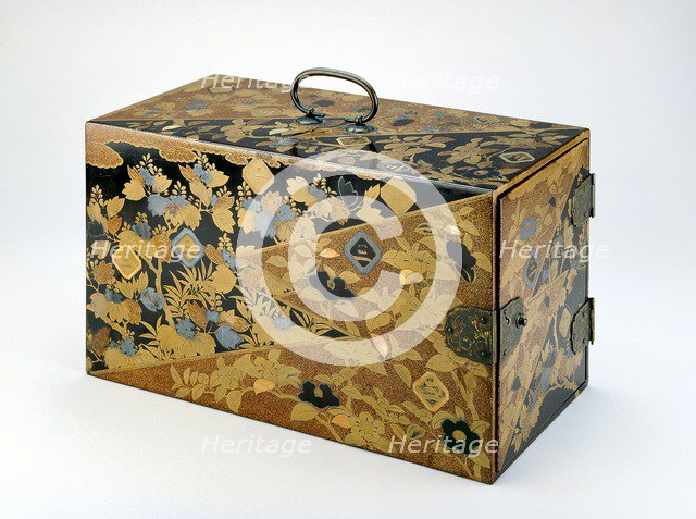 Box with mon crests of the Inaba family, c1600. Artist: Unknown.
