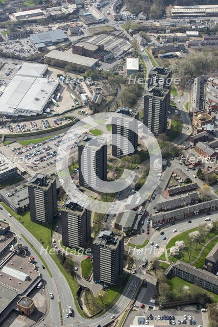 The Seven Sisters tower blocks, College Bank, Rochdale, 2019. Creator: Historic England.