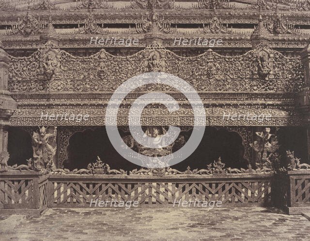 Amerapoora: Part of Balcony on the South Side of Maha-oung-meeay-liy-mhan Kyoung, 1855. Creator: Captain Linnaeus Tripe.