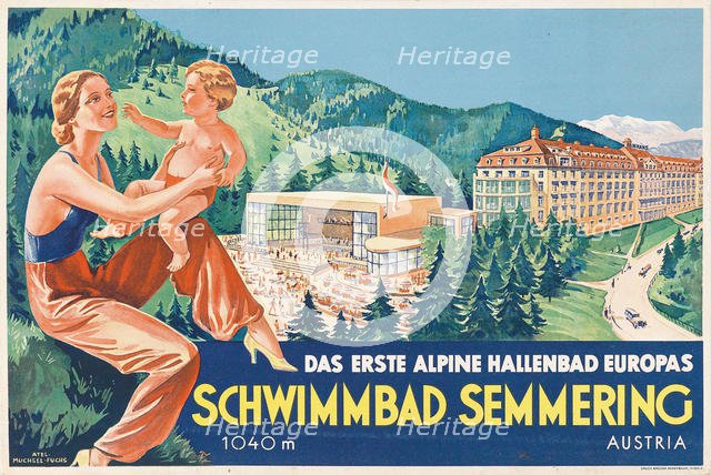 Semmering swimming pool, 1930s. Creator: Atelier Muchsel-Fuchs (active 1930s).