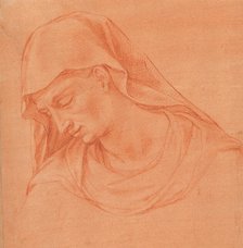 Head of a Mourning Woman in Profile to the Left, ca. 1575-80. Creator: Girolamo Macchietti.