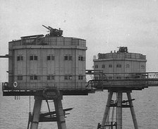 Anti-Aircraft Guns on a British Maunsell Army Fort Off the British Coast, 1940. Creator: British Pathe Ltd.