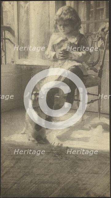 Portrait of a Girl and a Dog, about 1894-1914. Creator: Robert Demachy.