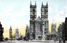 Westminster Abbey and Big Ben, London, 20th Century. Artist: Unknown