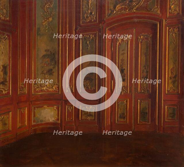 Interior Of A Room With Rococo Panelling, 1896.  Creator: Alexander Friedrich Werner.