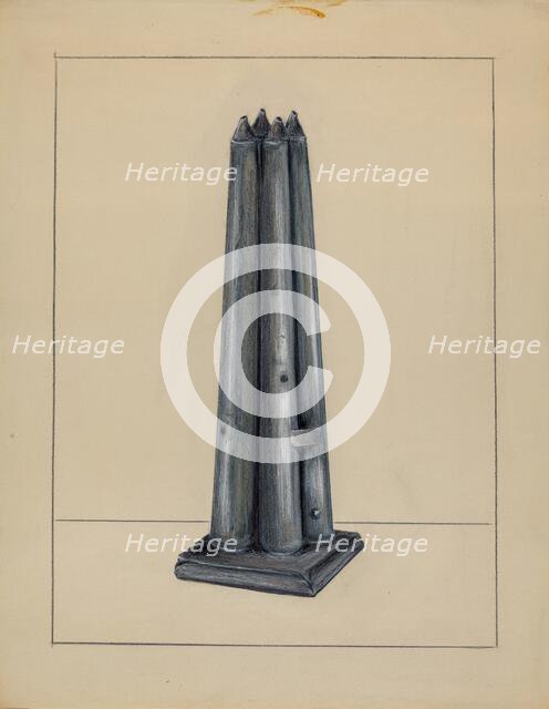 Candle Mold, c. 1936. Creator: Holger Hansen.