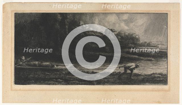 Le Paysage au Bâteau. Creator: Alphonse Legros (French, 1837-1911).