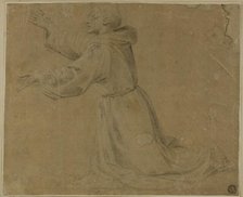 Kneeling Monastic Saint with Raised Arms, 1500/25. Creator: Unknown.