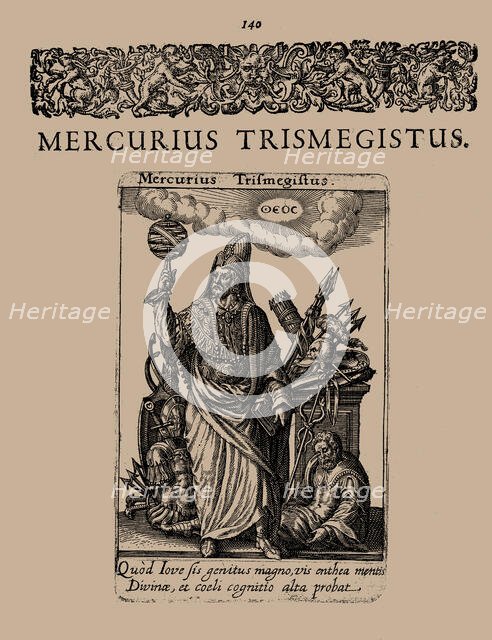 Hermes Trismegistus. From De divinatione et magicis praestigiis, 1616. Creator: Bry, Johann Theodor de (1561-1623).