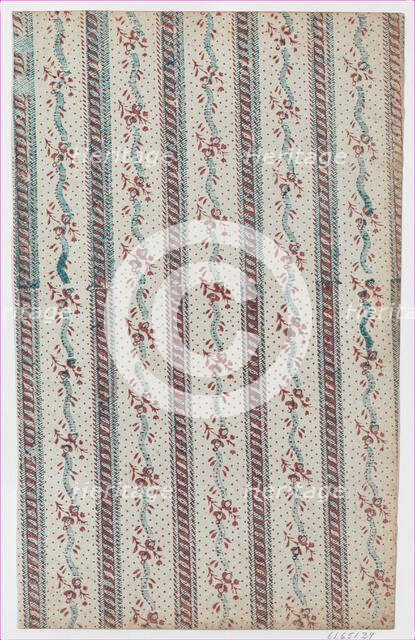 Sheet with overall vine and dot pattern, late 18th-mid-19th century., late 18th-mid-19th century. Creator: Anon.