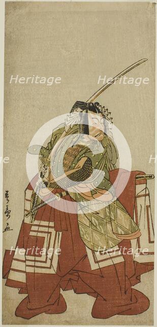 The Actor Ichikawa Danjuro V as Arakawa Taro in the Play Date Nishiki Tsui no Yumitori..., c. 1778. Creator: Shunsho.