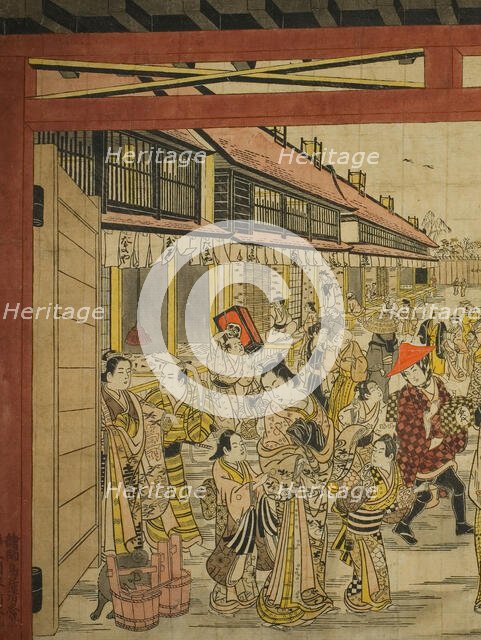 The Main Gate, New Yoshiwara, c. 1745. Creator: Torii Kiyotada.