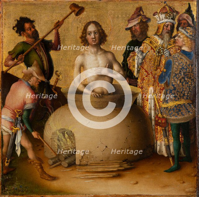 Martyrdom of St John the Evangelist, after 1435. Creator: Stephan Lochner.