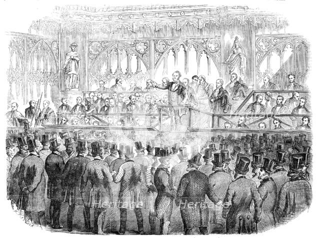 The Common Hall on Corporation Reform, in Guildhall, 1856.  Creator: Henry Fitzcook.